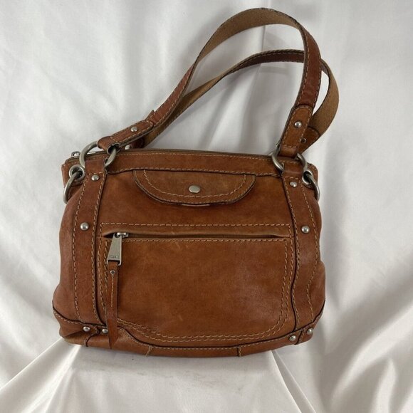 Fossil Cognac-Colour Leather Medium-Size 70s Style Handbag - Picture 2 of 16